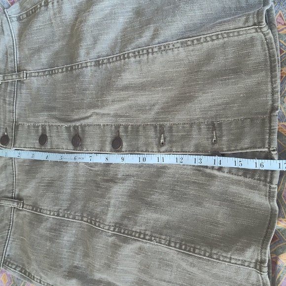 Size 8 Women's Grey-green Cotton Mossimo Supply Co. Button-Front Skirt 💚 - Picture 3 of 16